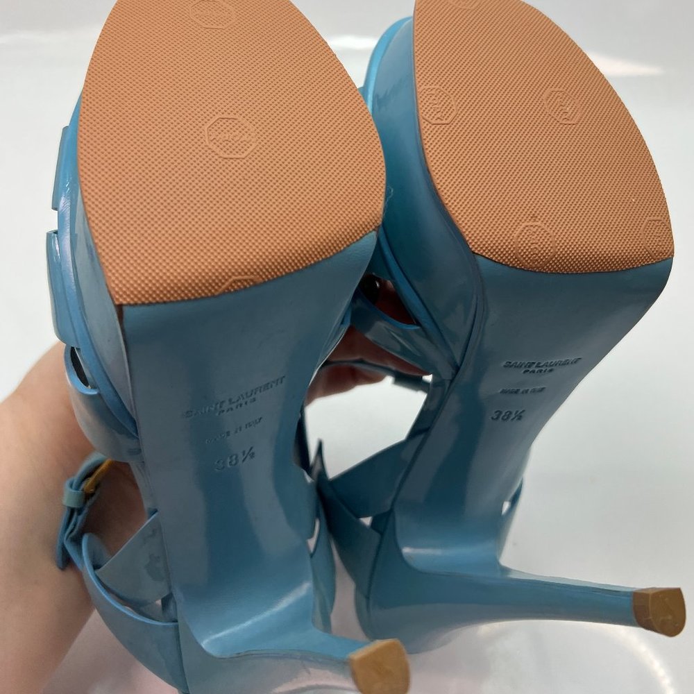 🌷❤️🔥FINAL SALE 🔥 NO OFFERS🌷💥Saint Laurent Tribute Patent Sandals 38.5 - Picture 7 of 12